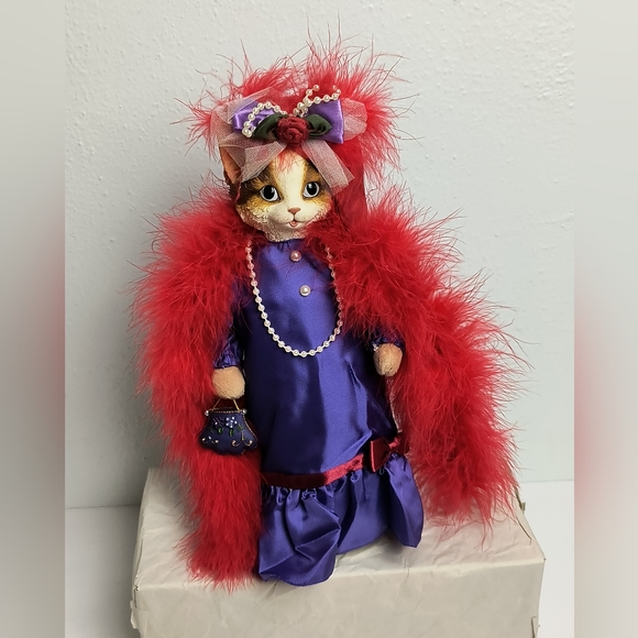 Artisan Flair,Inc Heather Flykes Molly Catnip Red Hat Cat Doll Porcelain… - Picture 1 of 16